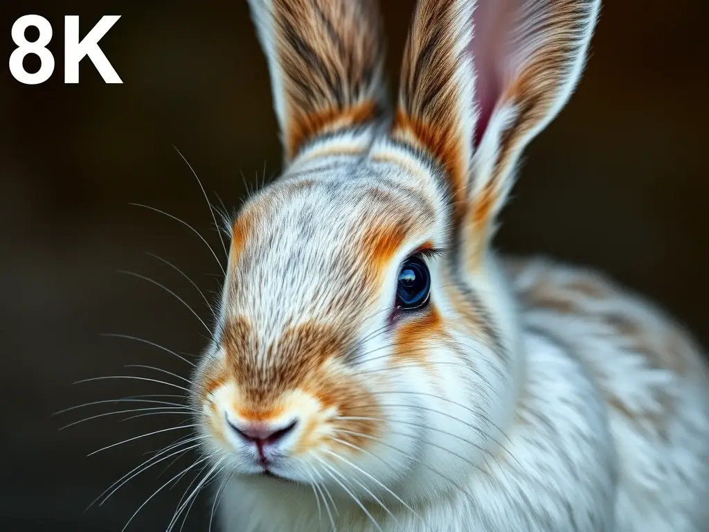Portrait de conejo Hotot, realista y detallado