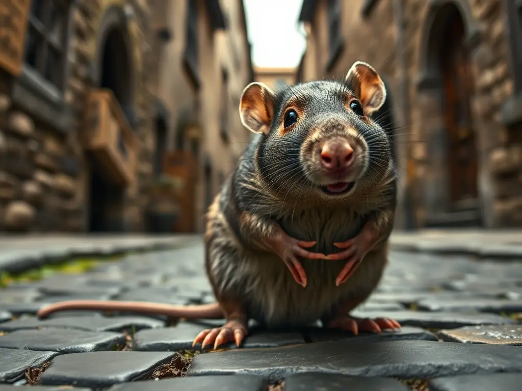 Foto real de Scabbers, ratito de Harry Potter, realista