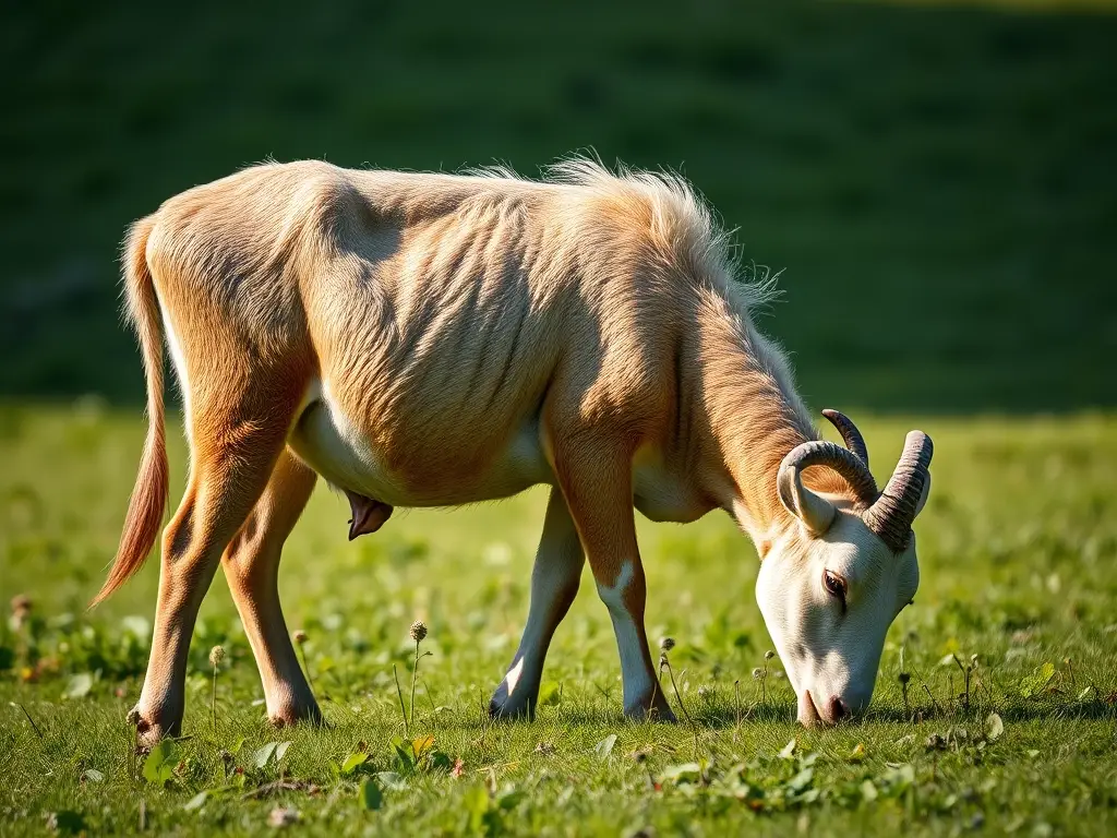 Imagen realística y detallada de un animal rumiantes, sin texto ni marcas