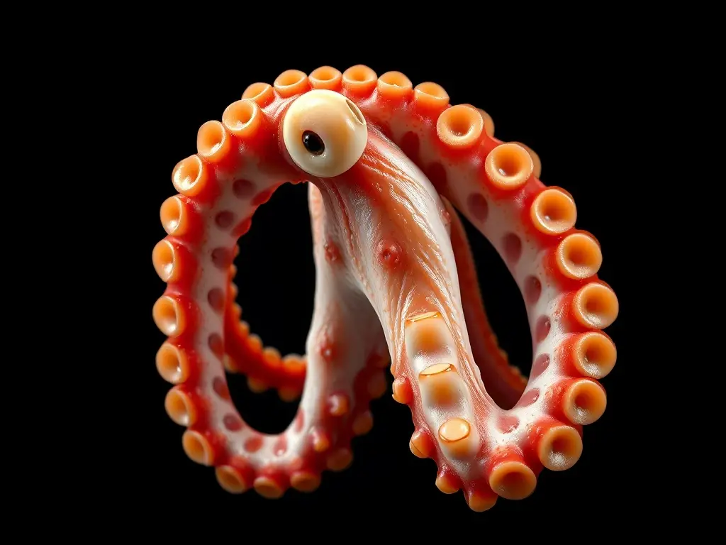 Ilustración fotográfica realista de un tentáculo de pulpo