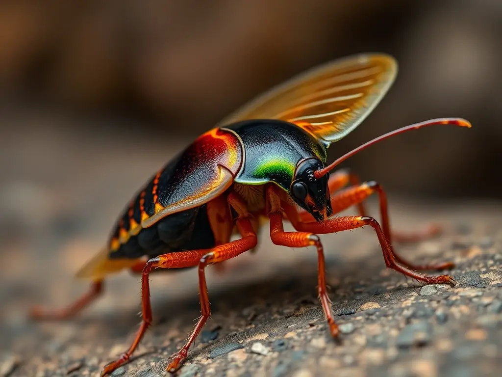 Fotografía realista de una hinchidita de Madagascar con precisión y detalles, sin texto