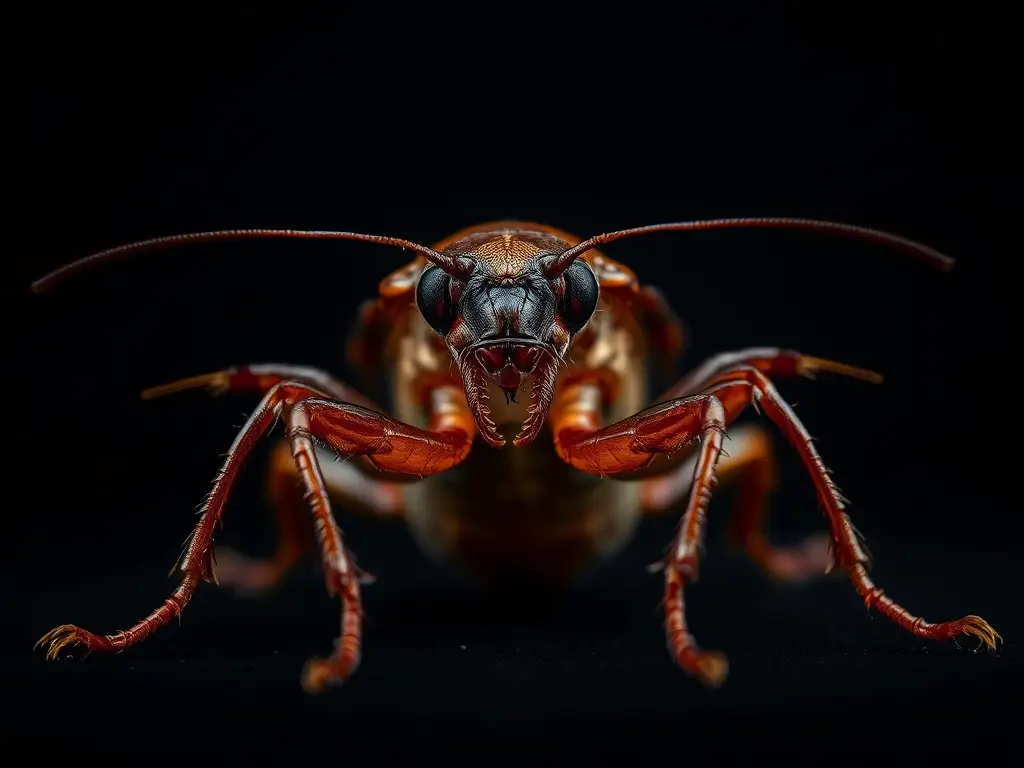 Imagen realista de una cockroach con seis piernas