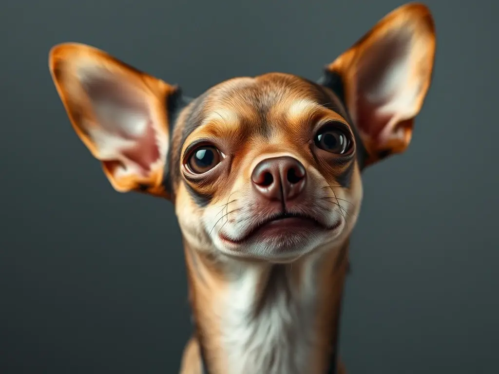 Fotografía realista de un chihuahua, con precisión anatómica