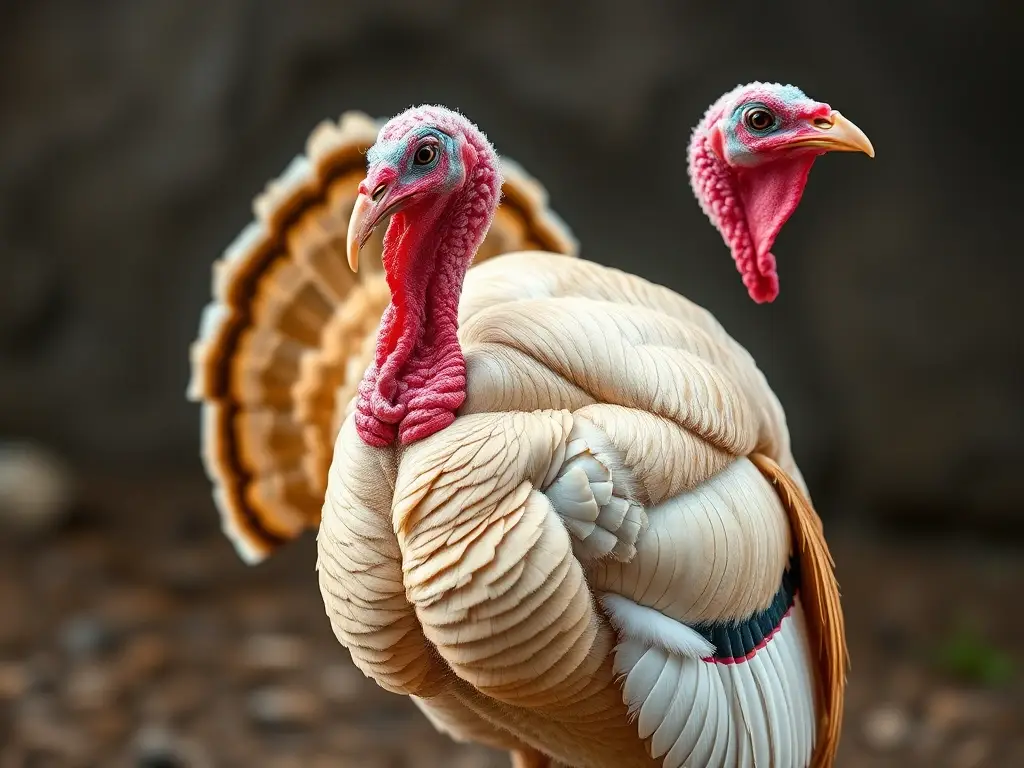 Imagen fotográfica realista de un pavo domesticado con anatomía precisa