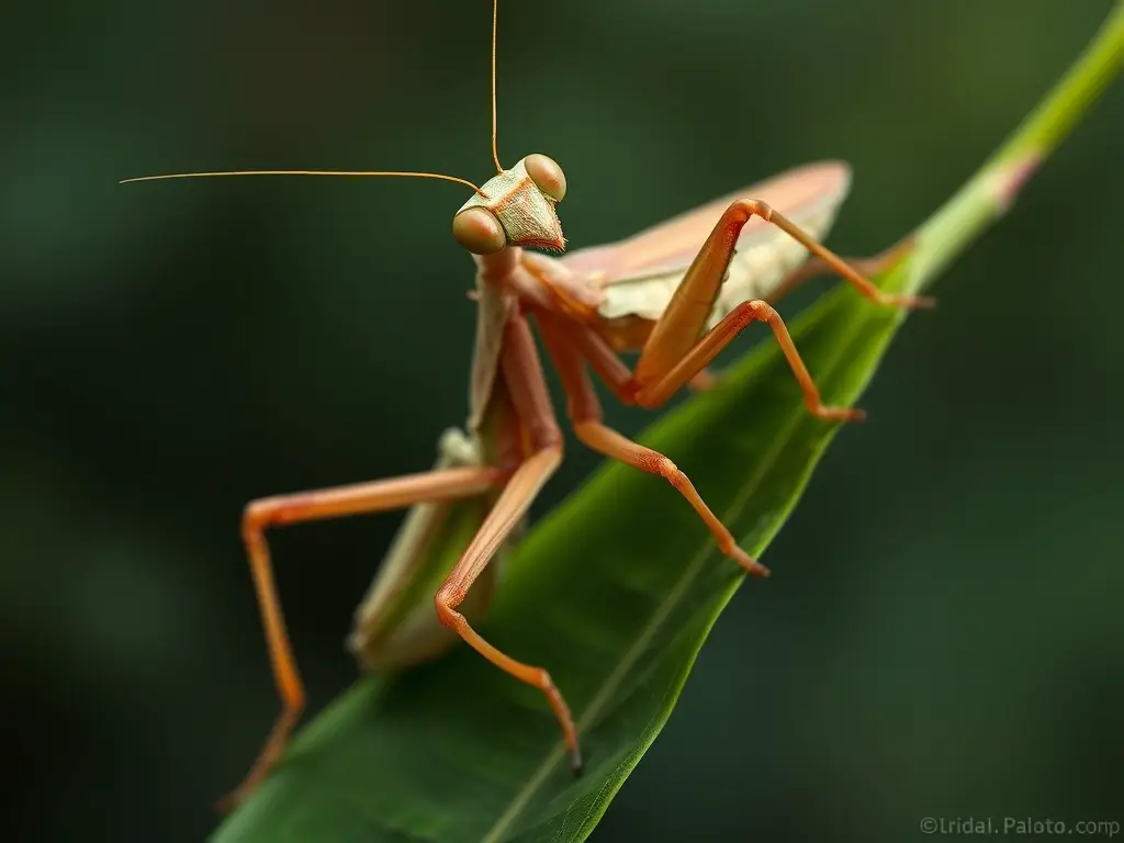 Ilustración de mantis religiosa realística y con detalles