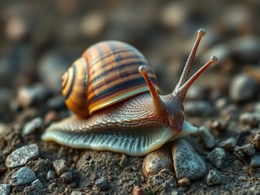 Foto realista de caracol con radula de textura