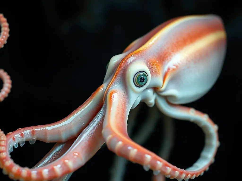 Fotografía realística de caligrafía de calamar detallado y realista