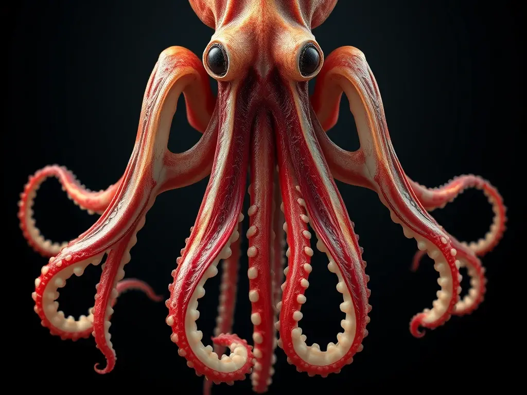 Imagen realista de alto detalle del cuerpo de un calamar