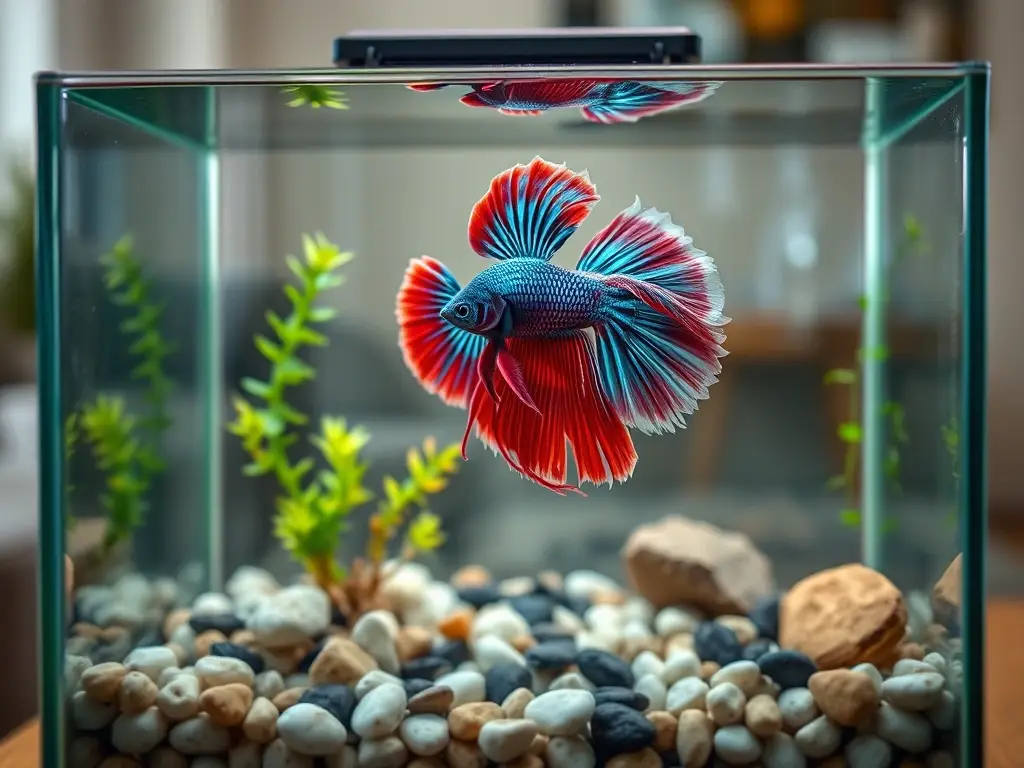 Fotografía realística de betta con detalles impecables y luz natural