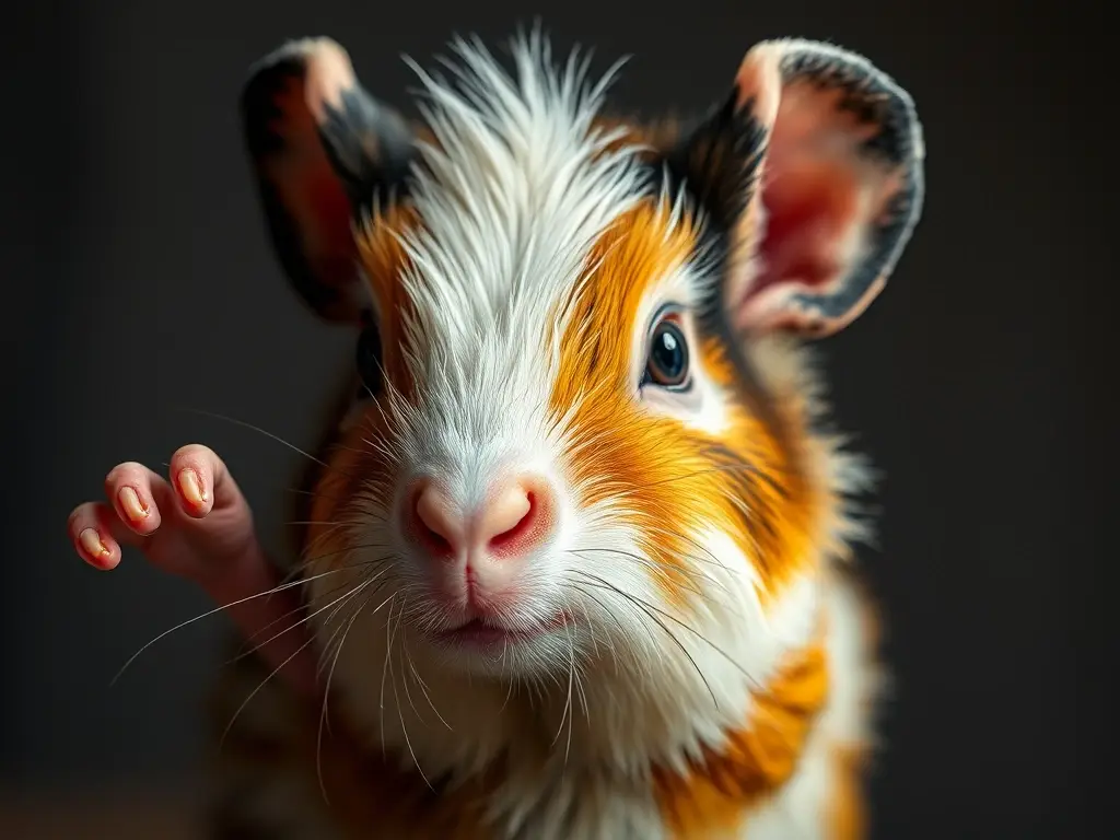 Fotografía realista de cuy, con gran detalle