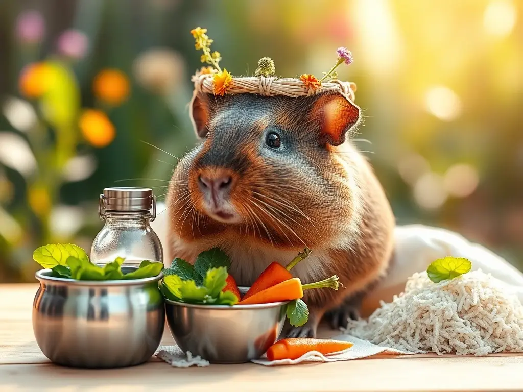 Cuy coronado en primer plano fotorrealista