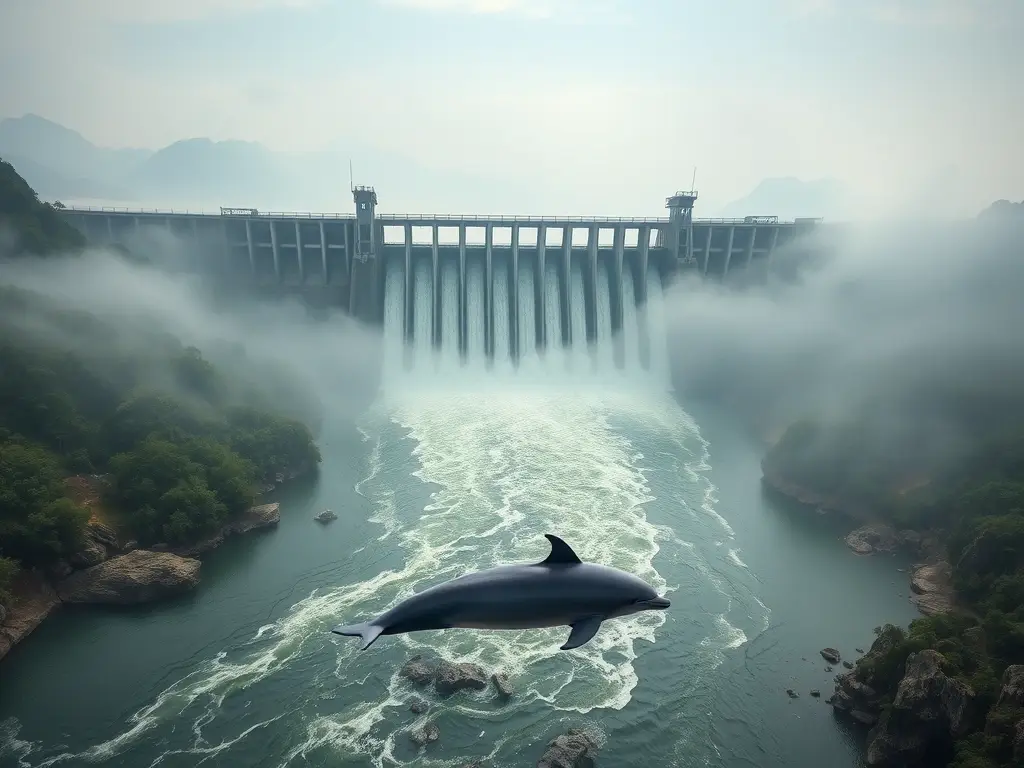 Aérea de la presa y Baiji fantasma