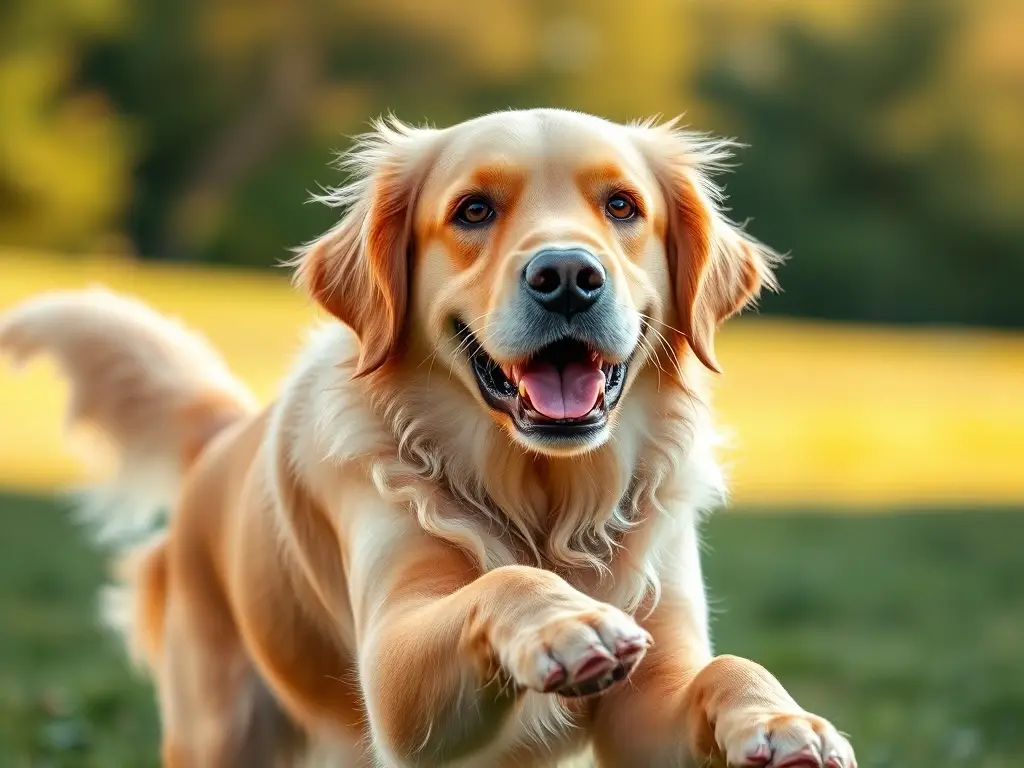 Imagen realista de labrador retriever saludable jugando al fetch