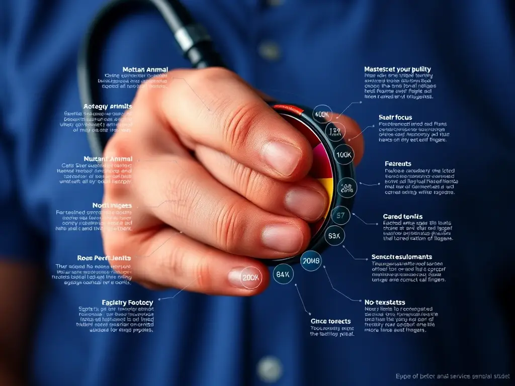 Infografía de un estetoscopio, realista y detallada