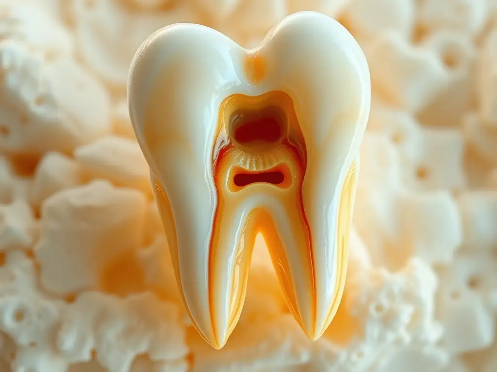 Una molar bovina en alta definición, fotorealista