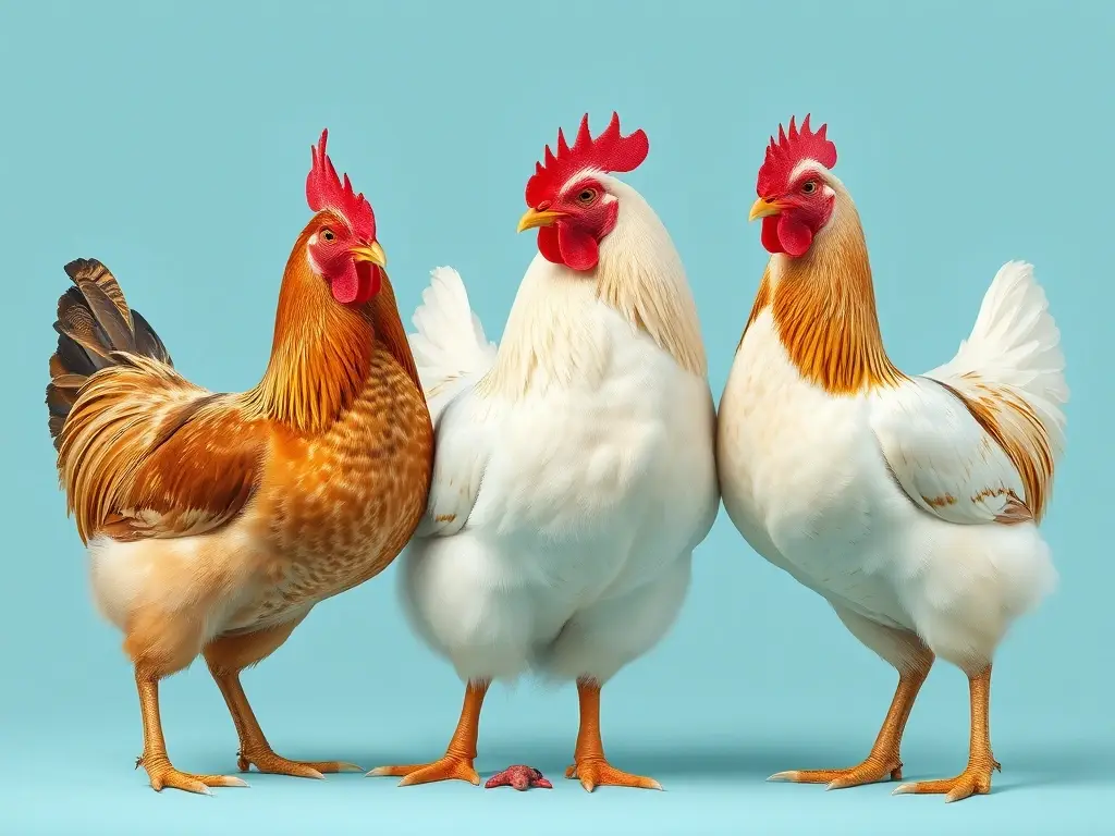 Fotografía realista de gallinas pónedoras y domésticas