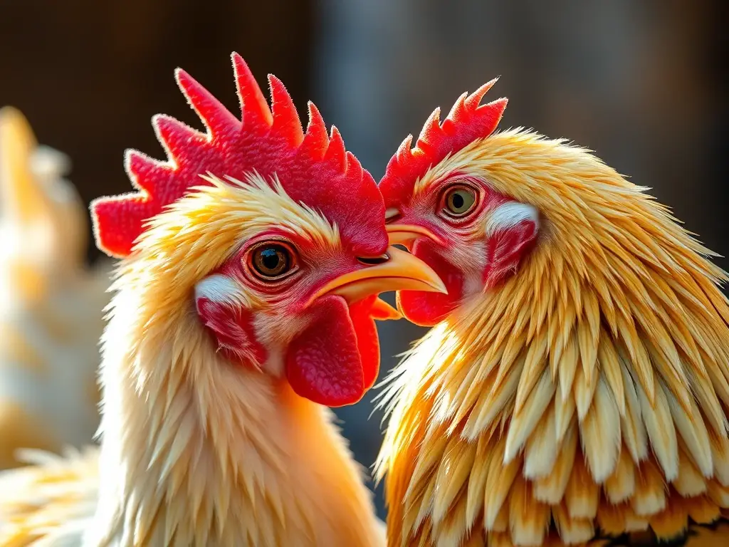 Un retrato de gallo y gallina realista de alta resolución