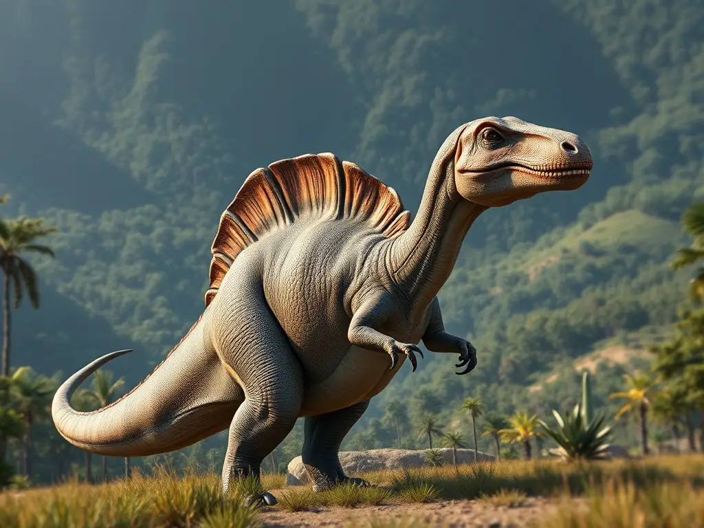 Fotografía realista de Mamenchisaurus majestuoso e insigne