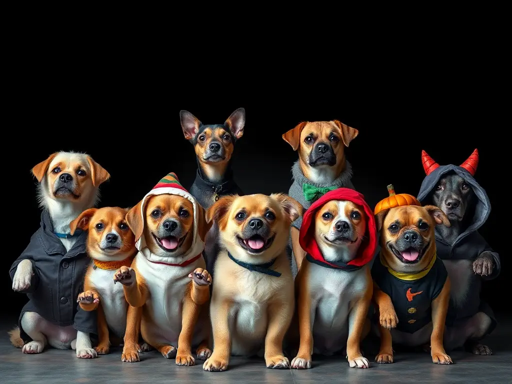 Foto de perros disfrazados de personajes famosos de Halloween