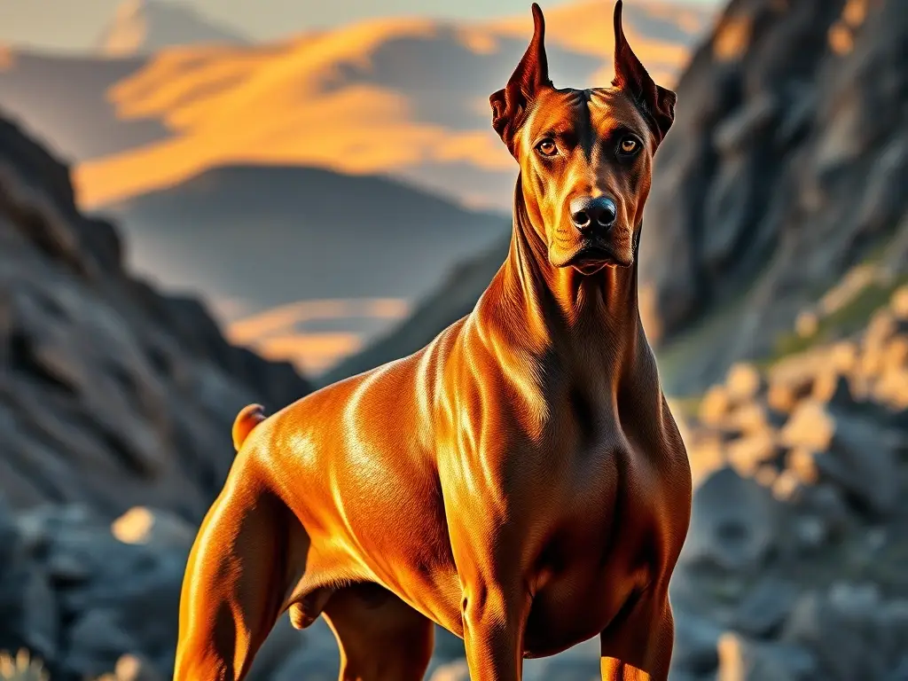 Fotorealista retrato de Doberman alemán majestuoso