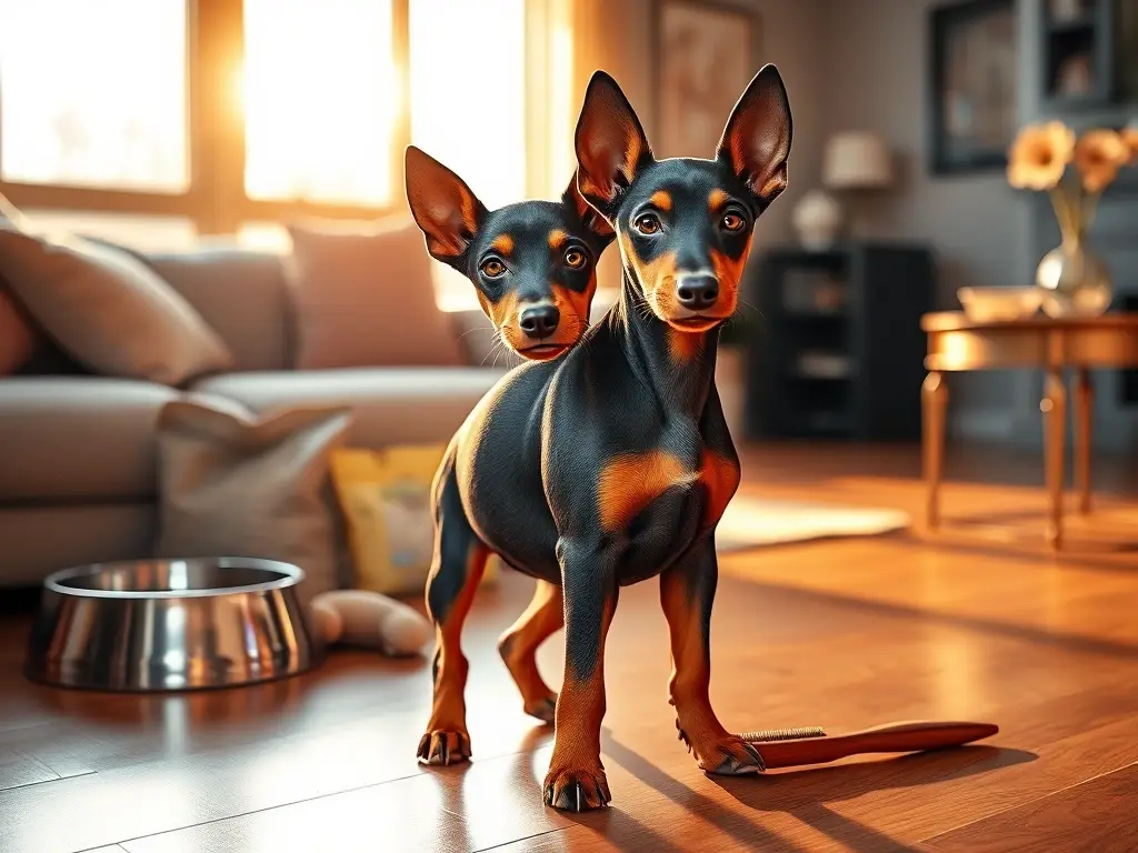 Retrato fotorrealista de cachorro Doberman mini