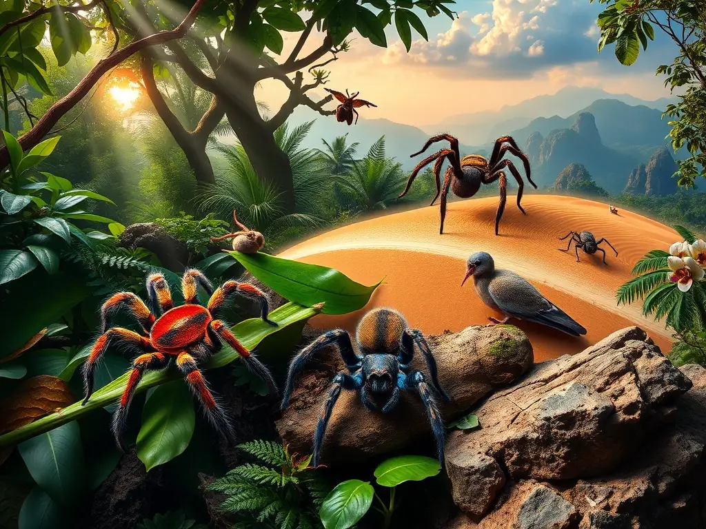 Portada 8K fotorealista de tarántulas