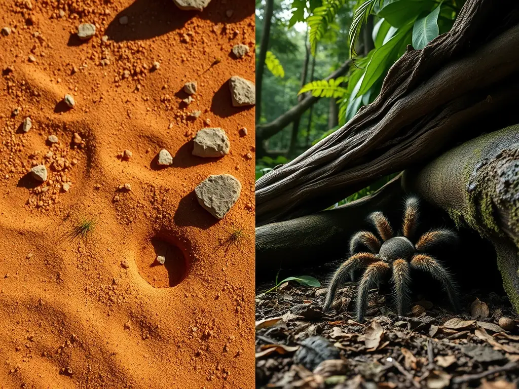 Hábitat de tarántula: desierto y selva