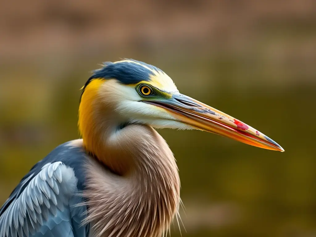 Foto realística de un pescador de pluma amarilla herido