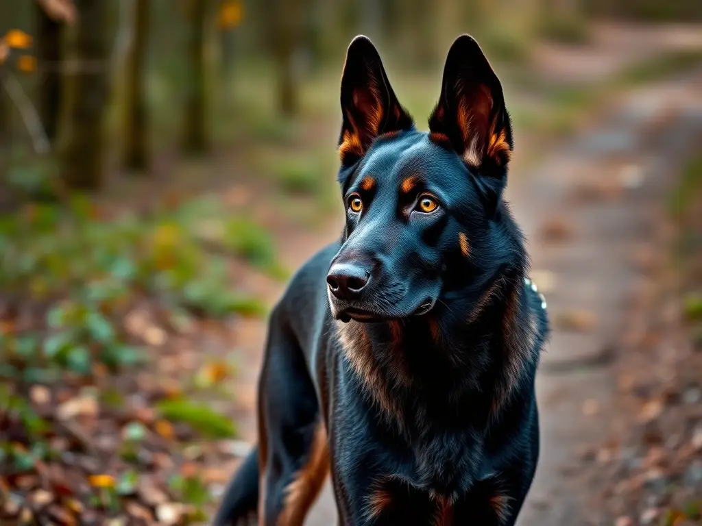 Imagen realista de un perro pastor alemán negro