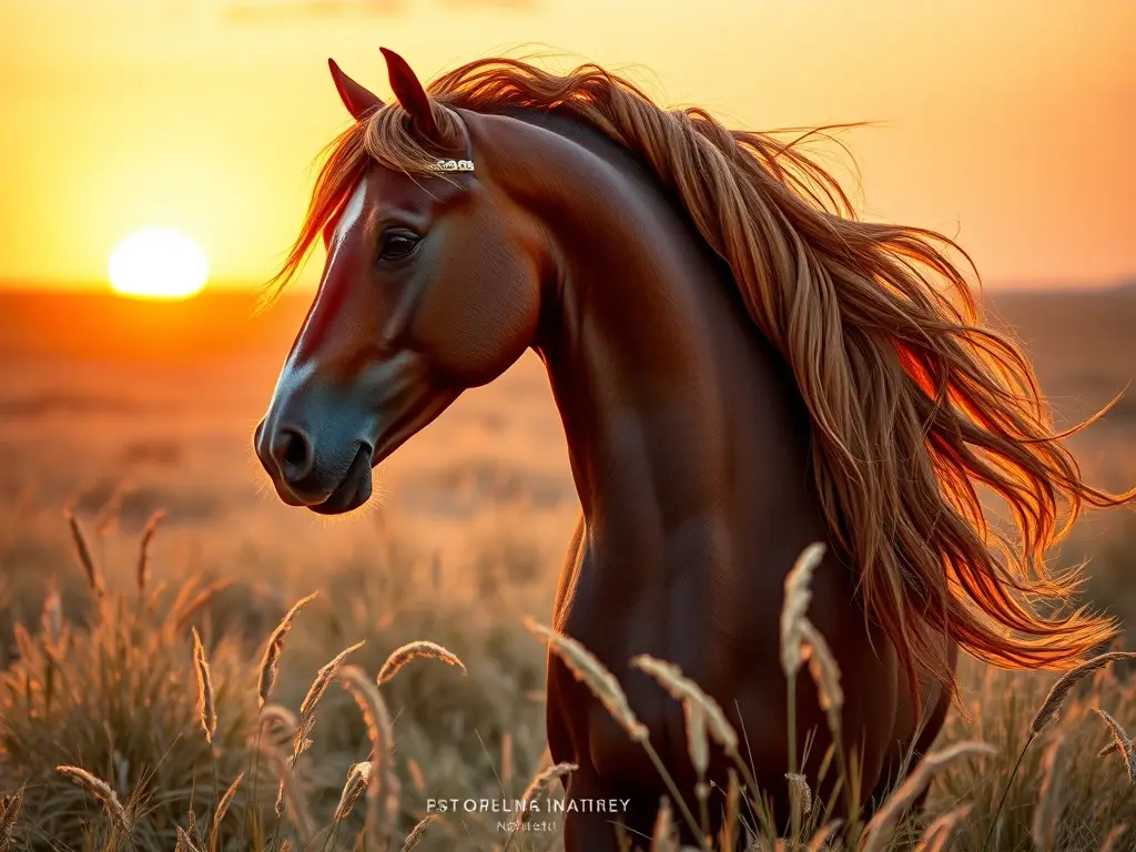 Un retrato realista de un caballo árabe majestuoso