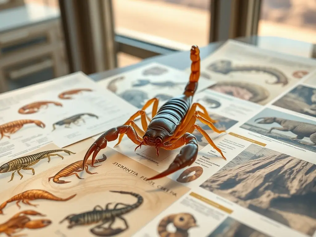 Imagen de un scorpion con anatomía detallada en un hábitat desértico