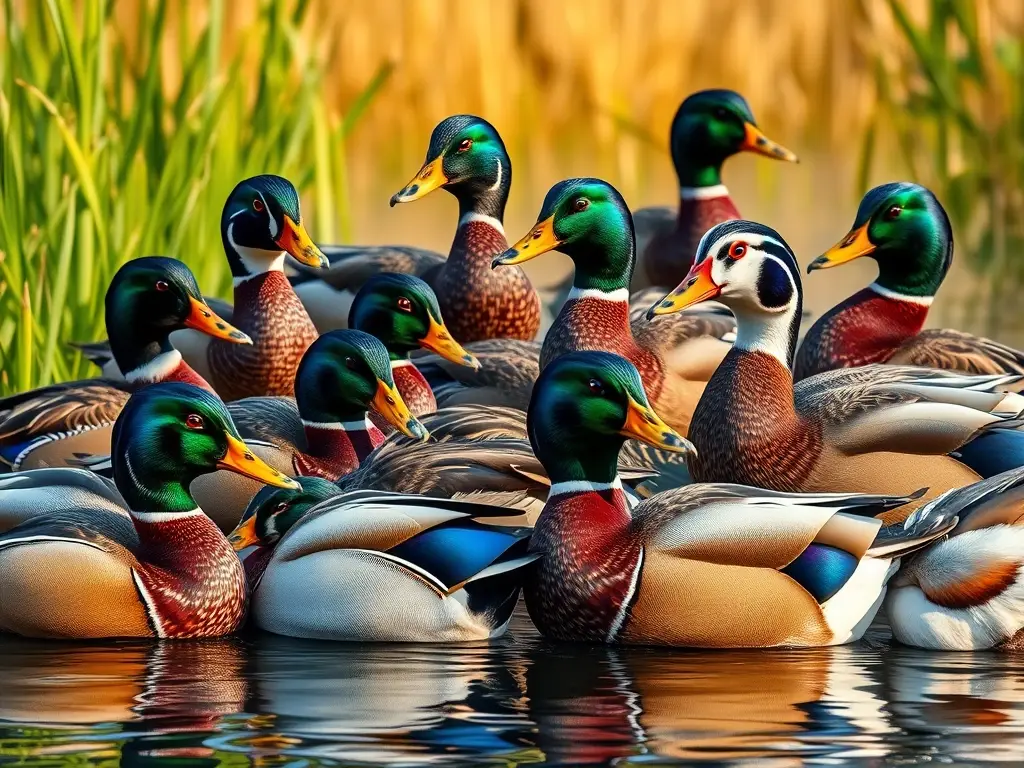 Fotorealismo de patos en hábitats diversos