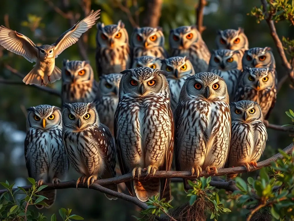 Fotorealista de diversas especies de búhos