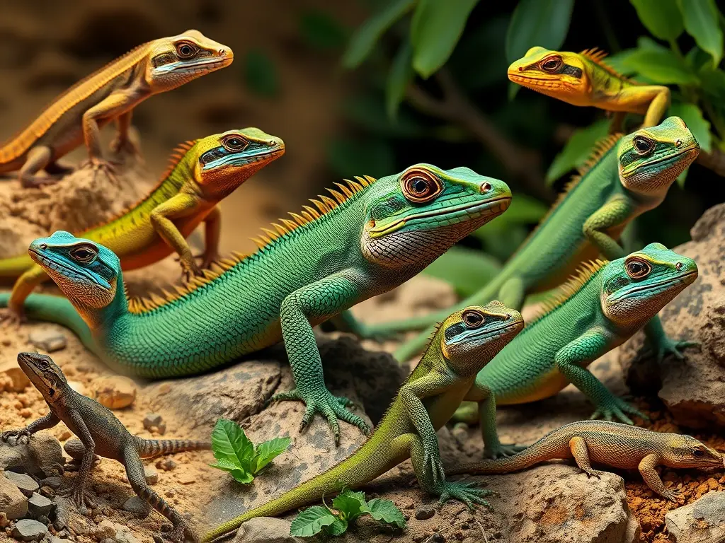 Un retrato detallado de especies de reptiles en peligro