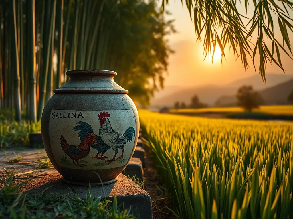 Es un obra de arte realista 8K con un olla china