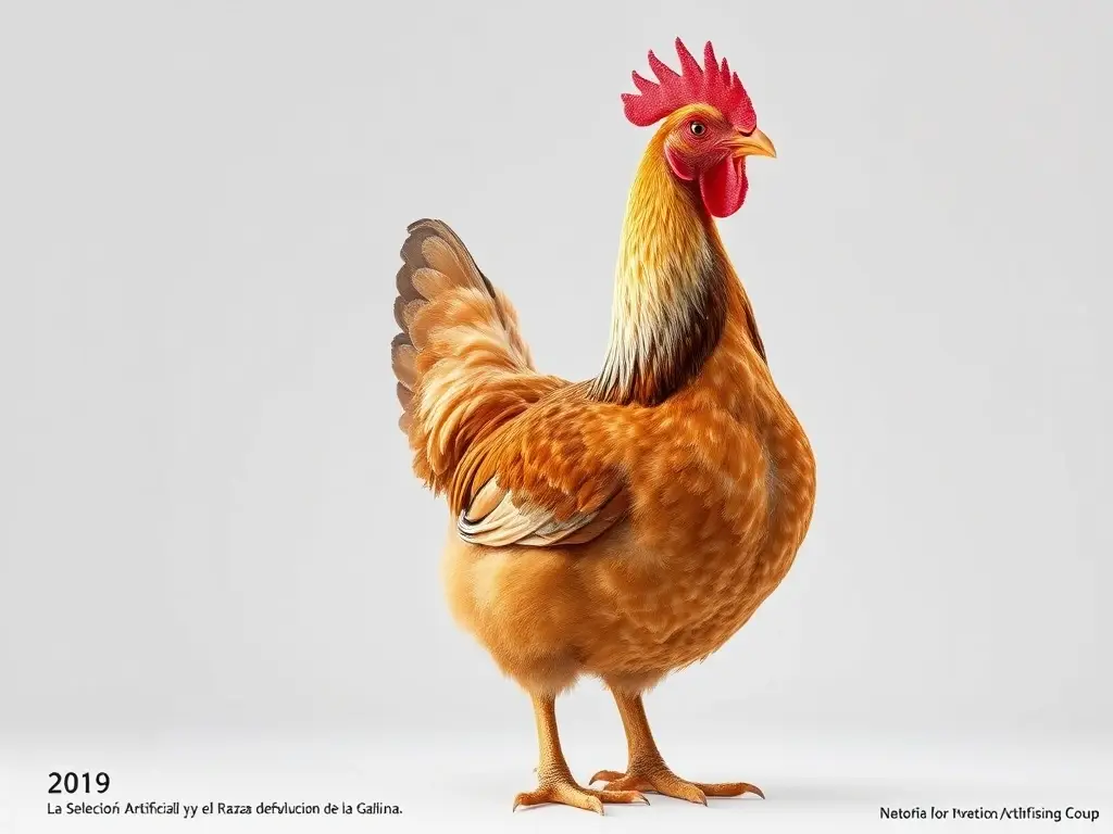 Fotorealista de una gallina domesticada con diversidad genética