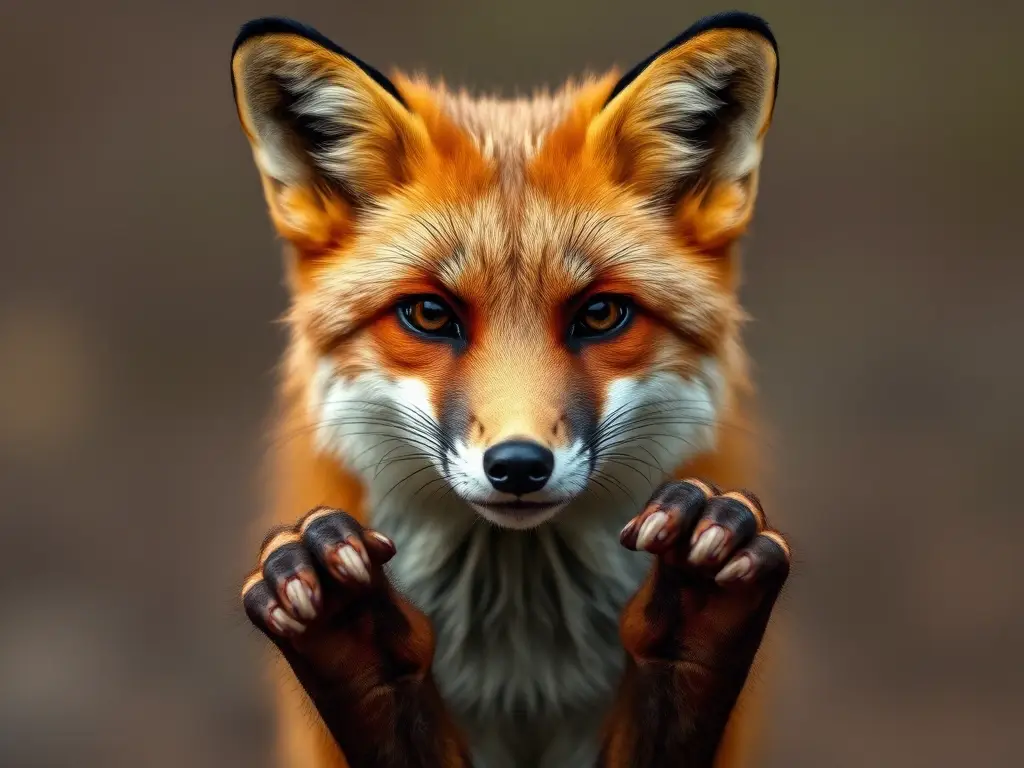Fotorealistas, retrato de zorro con detalles impecables
