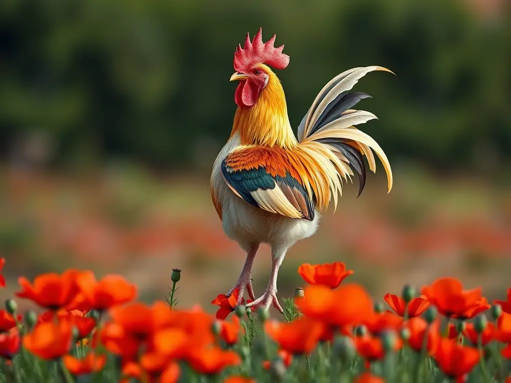 Imagen realista de una gallina flamenca majestuosa