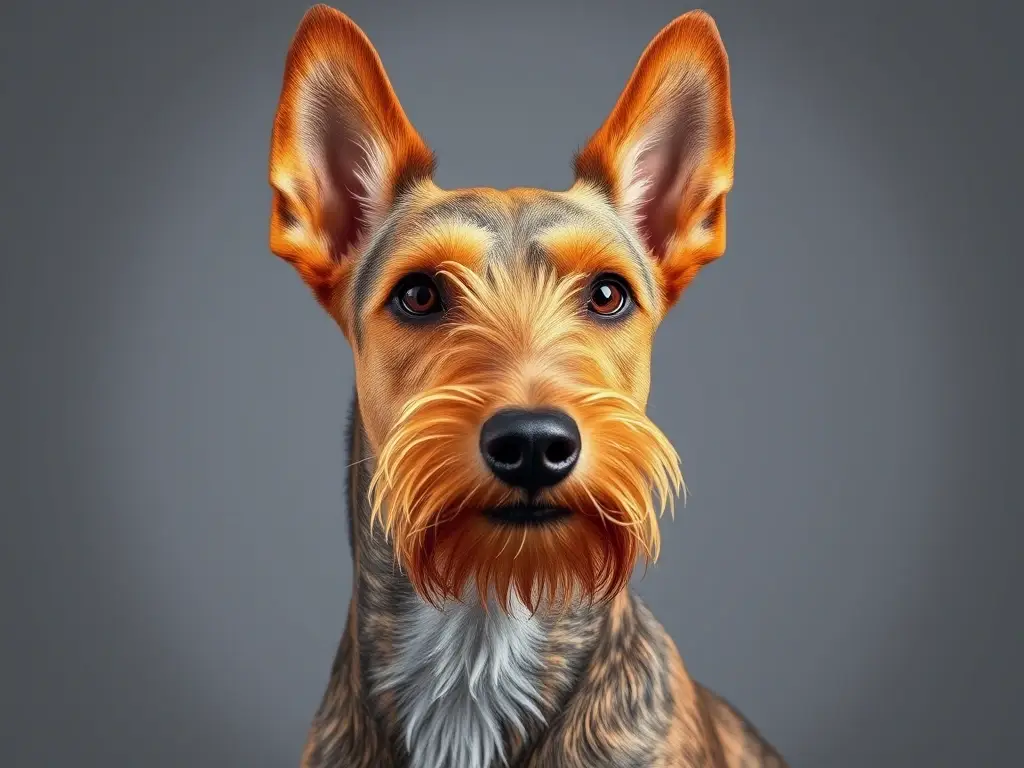 Fotorealistic portada de un fox terrier con pelo trabajado