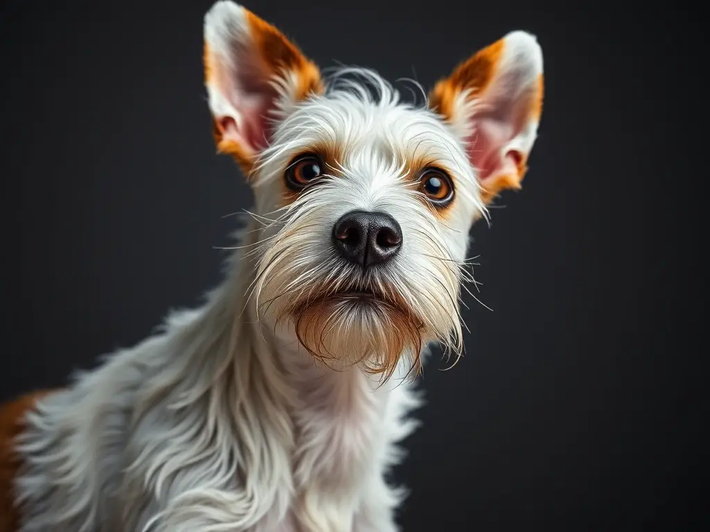 Fotografía realista de terrier de pelo wire, atención al detalle