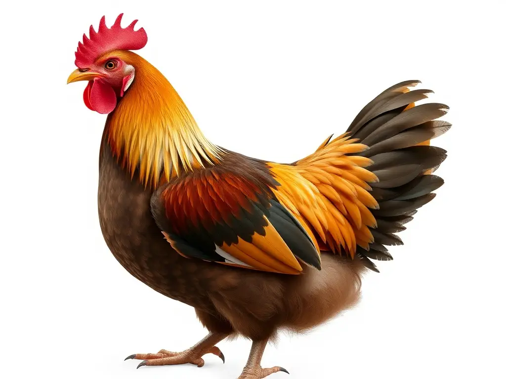 Foto realística de una gallina doméstica, detallado