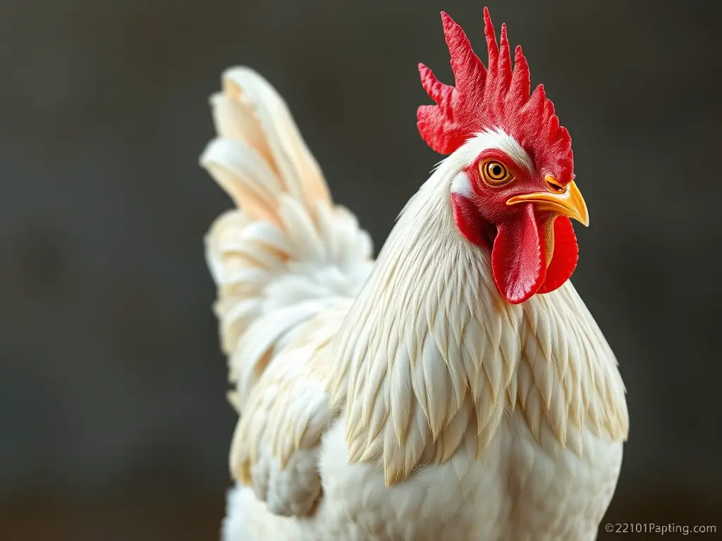 Imagen realista de gallina Leghorn majestuosa