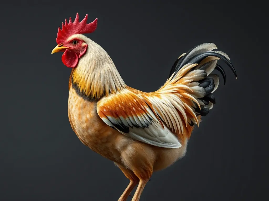 Fotografía real de pollito Leghorn, detallada y precisa
