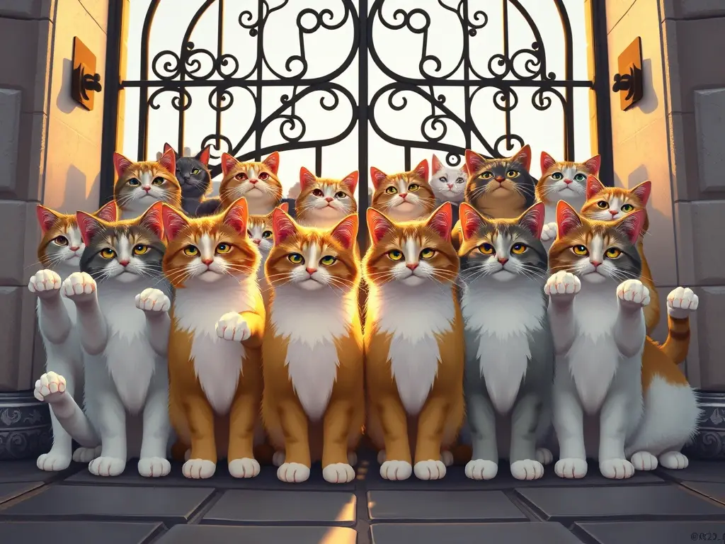 Fotografía realista de gatos Disney en un hogar, elegante y con calcetines luna