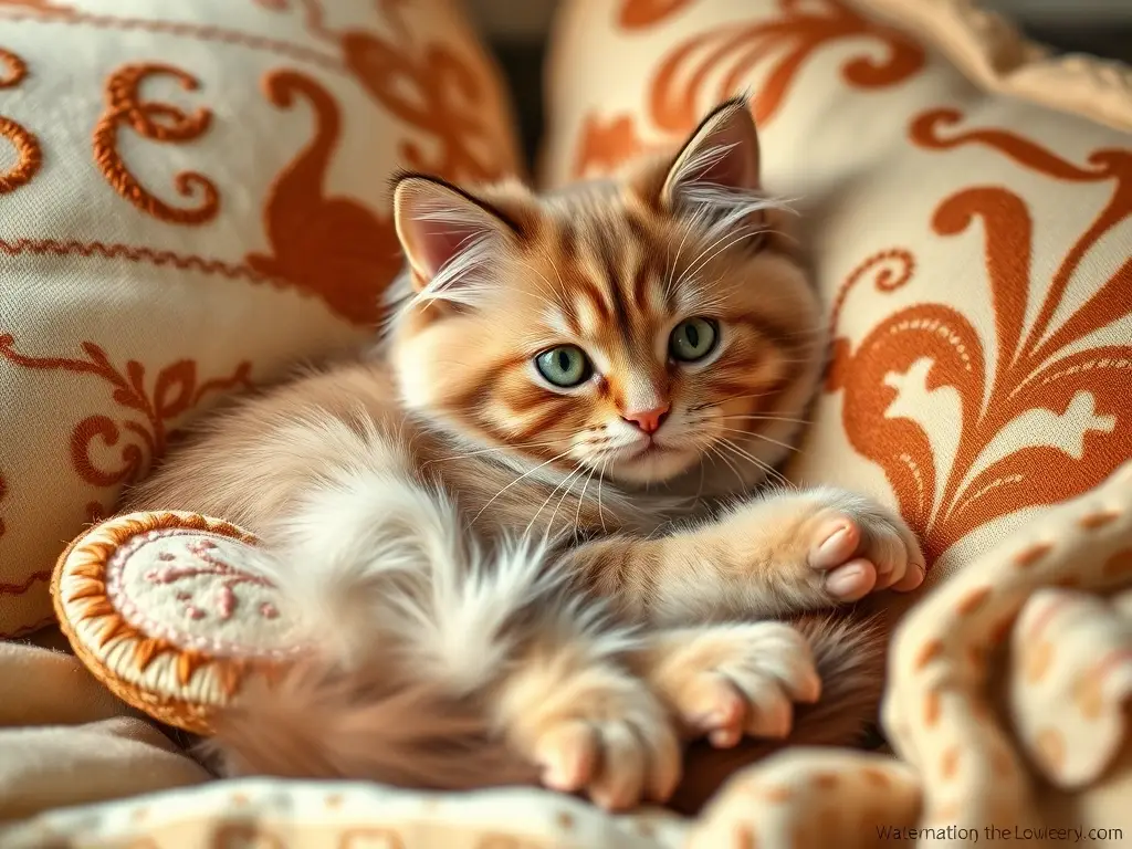 Portrait de un gatito persa con fur realista y detalles exquisitos