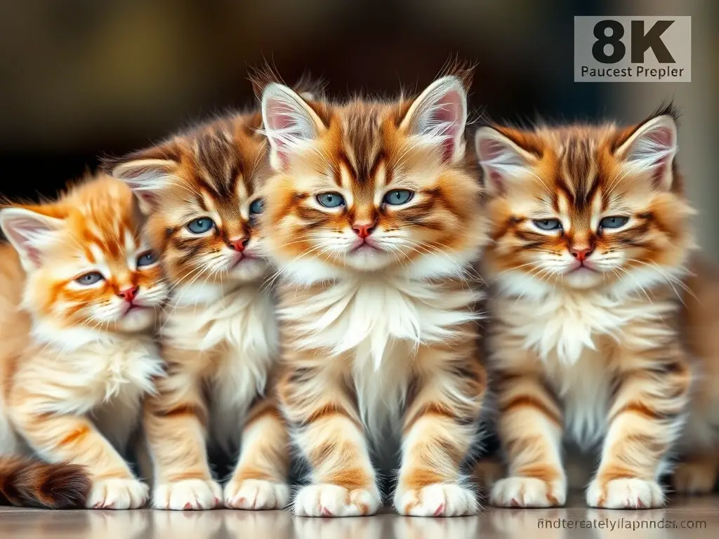 Una imagen realista de gatitos persas tranquilos y cariñosos