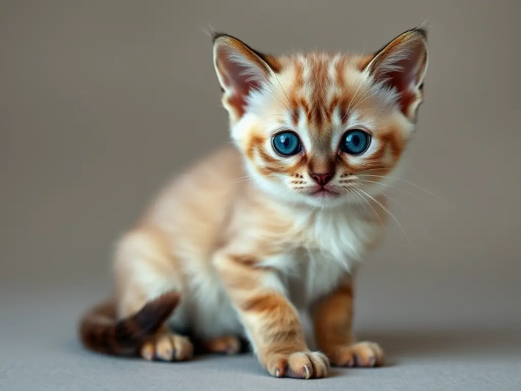 Fotografía realista de un gatito Bombay adorable