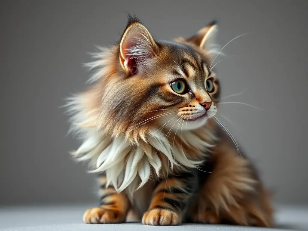 Pet portrait realista, con expresión vivaz, con aspecto El Munchkin