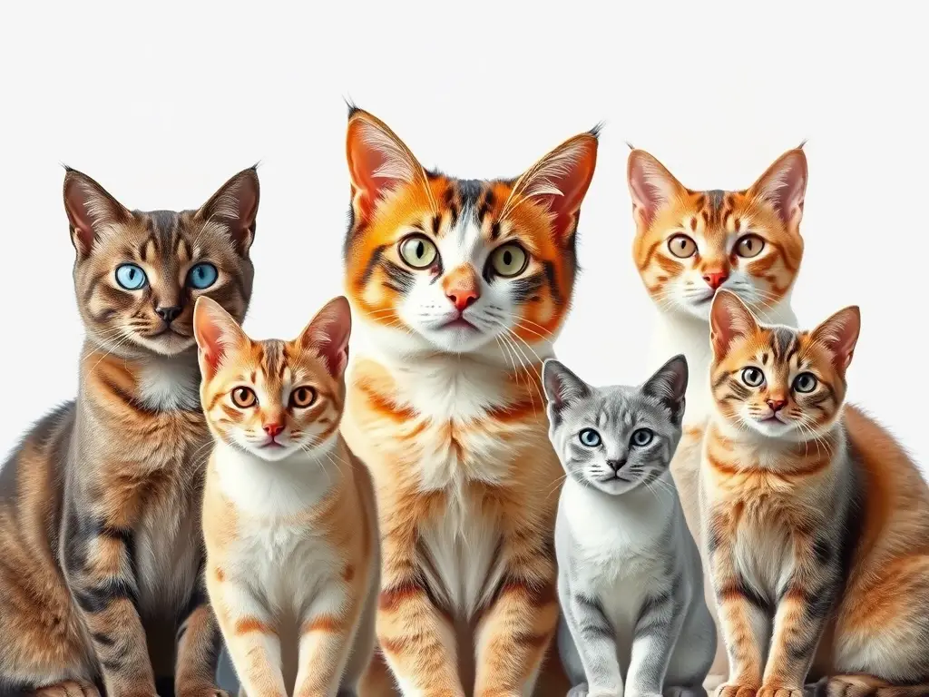 Fotografía realista y detailed de gatos con guía de razas exóticas