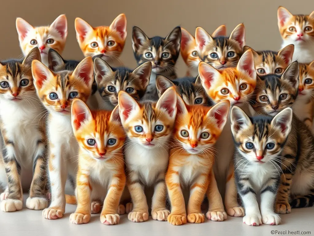 Fotorealistic portada de gatos manchados de diferentes razas